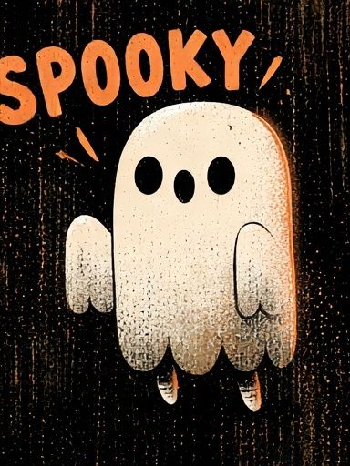 Spooky Ghost Typography Poster. poster — typography art