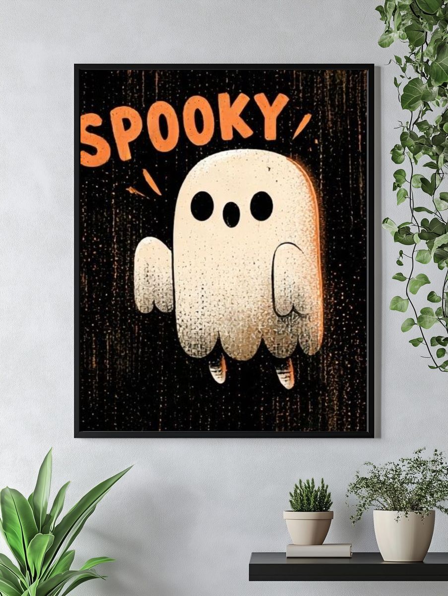 Spooky Ghost Typography Poster. — room view 4