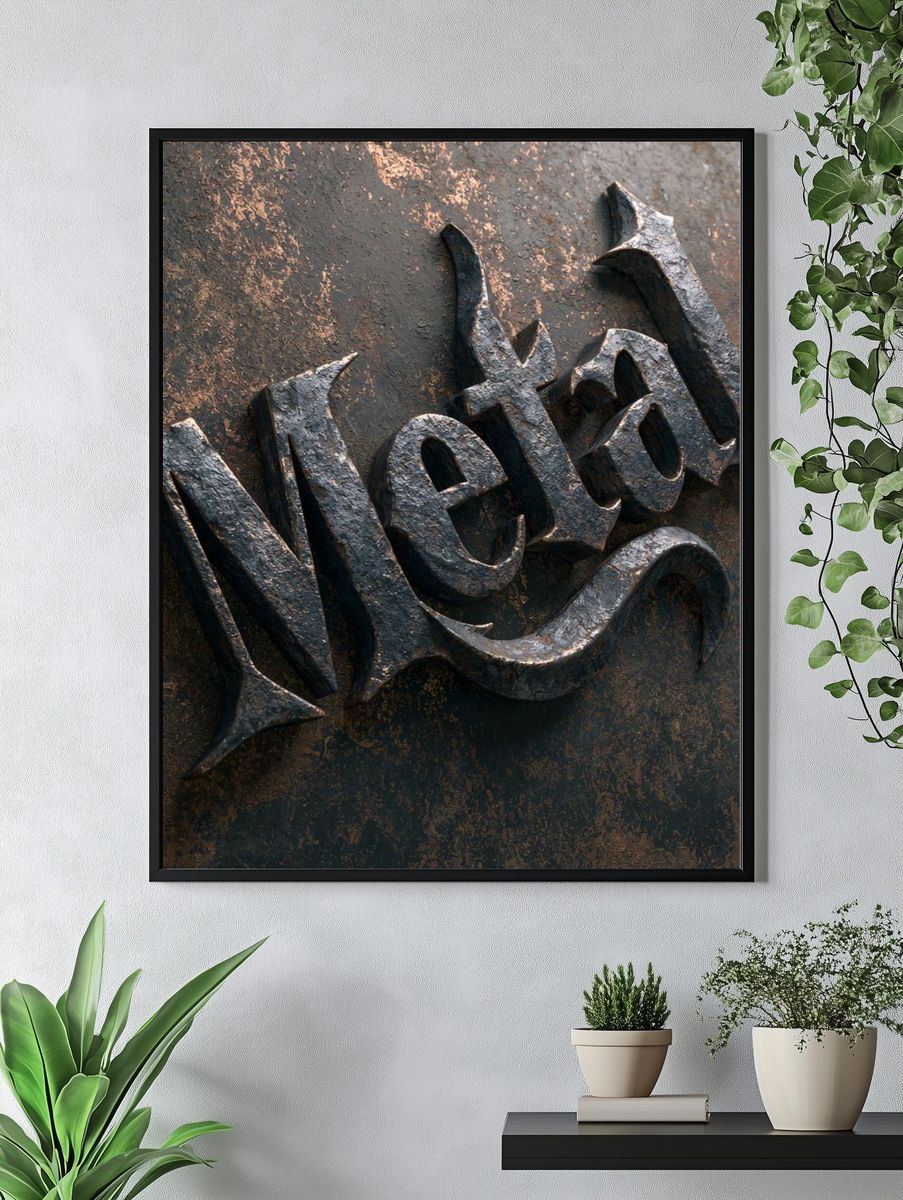 Metallic Metal Poster. — room view 4