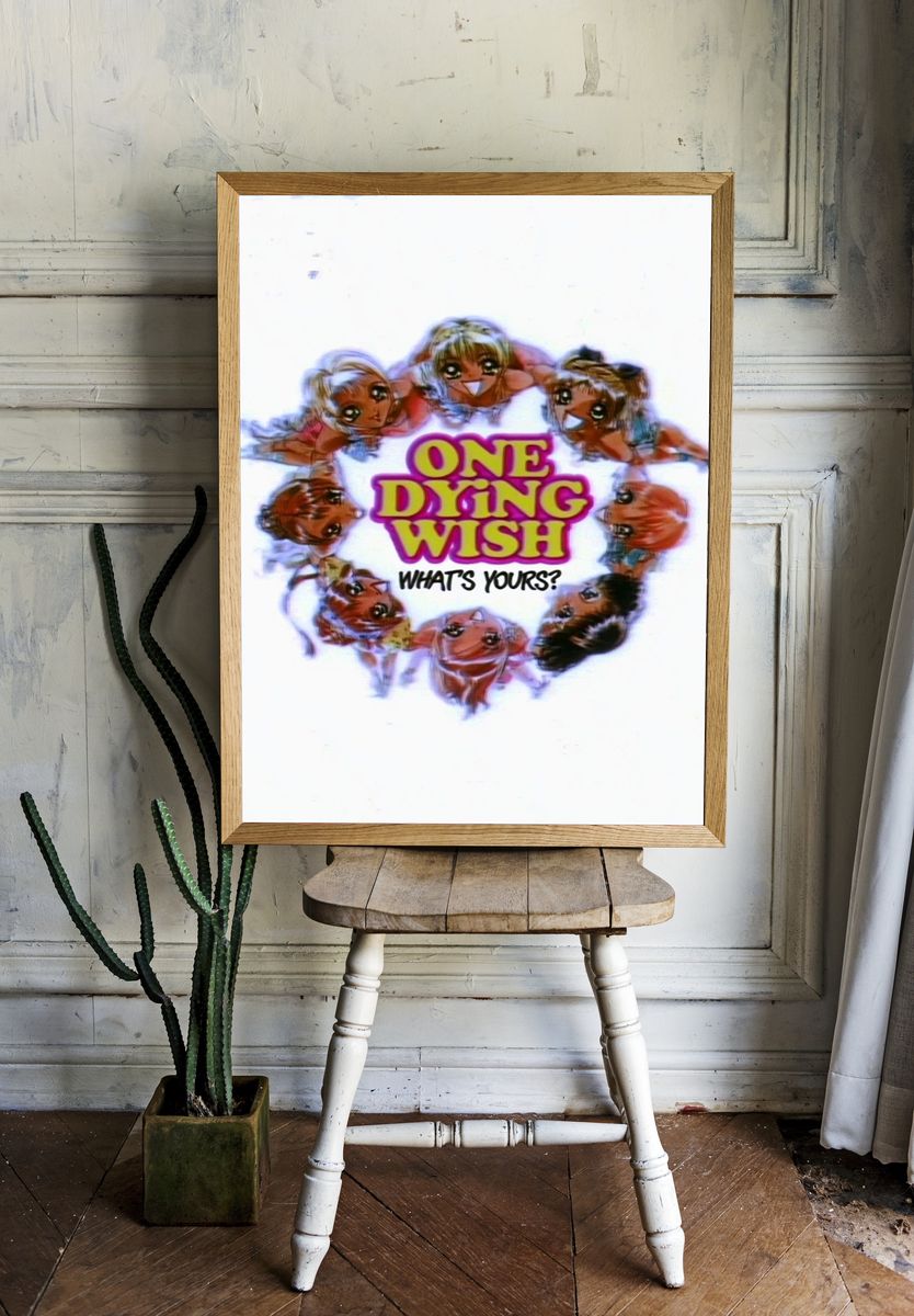 One Dying Wish Typography Poster. room preview