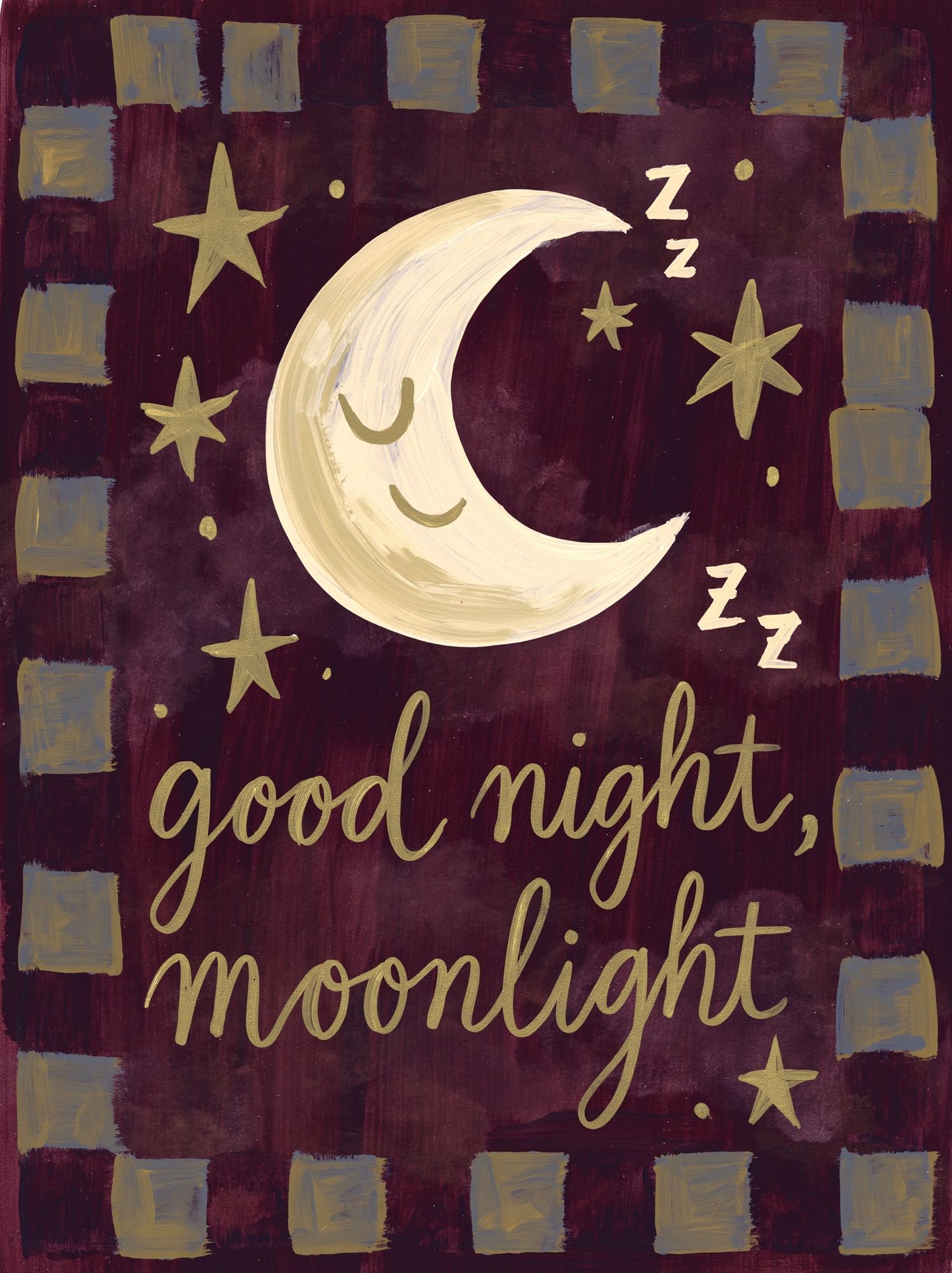 Good Night Moonlight Typography Poster. poster detail