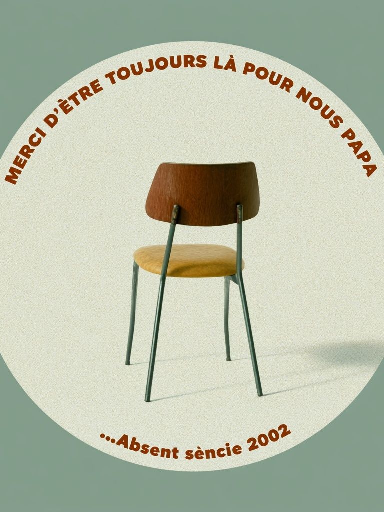 Empty Chair Memorial Typography Poster. poster detail