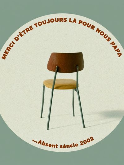 Empty Chair Memorial Typography Poster.