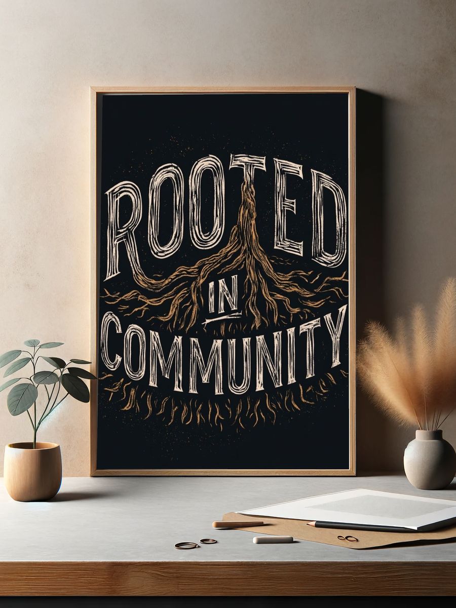 Rooted in Community Typography Poster. — room view 2