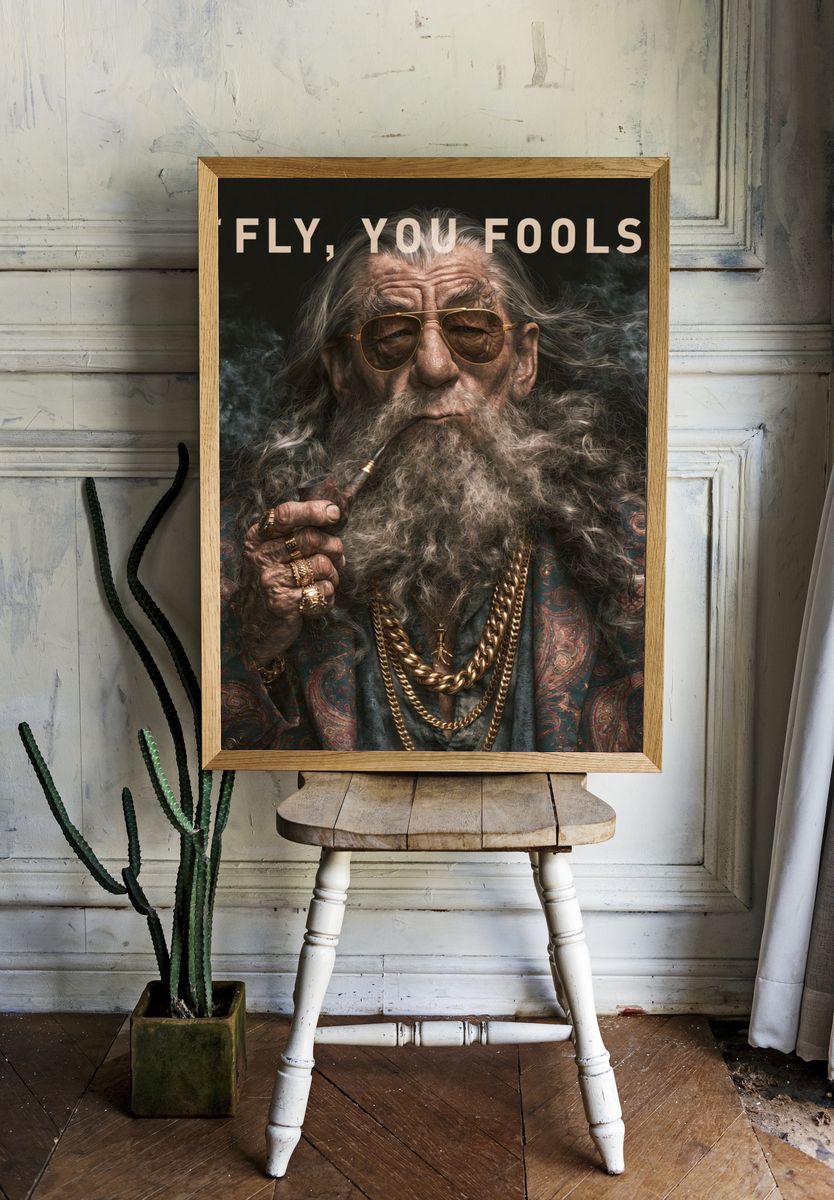 Fly, You Fools Typography Print. — room view 1