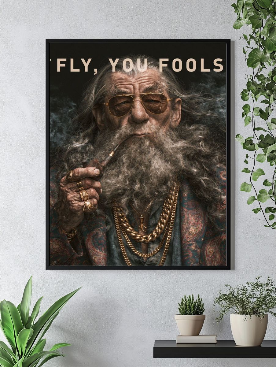 Fly, You Fools Typography Print. — room view 4