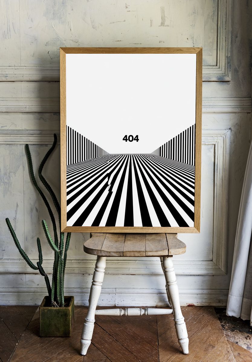 404 Optical Illusion Poster. — room view 1