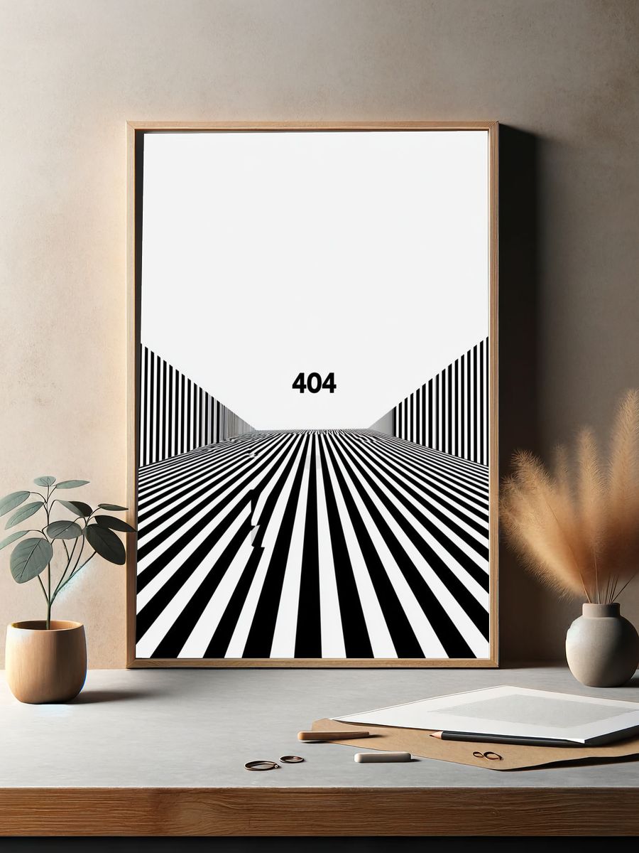 404 Optical Illusion Poster. — room view 2
