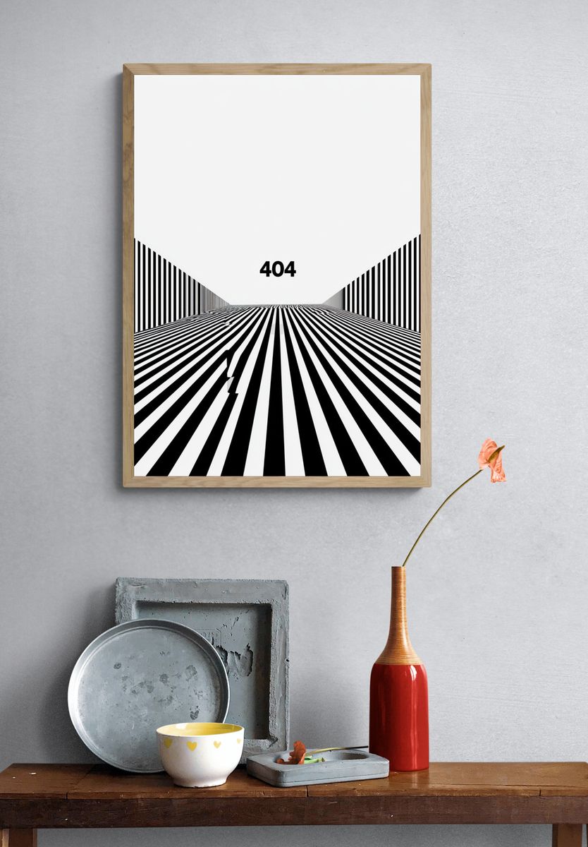404 Optical Illusion Poster. — room view 3