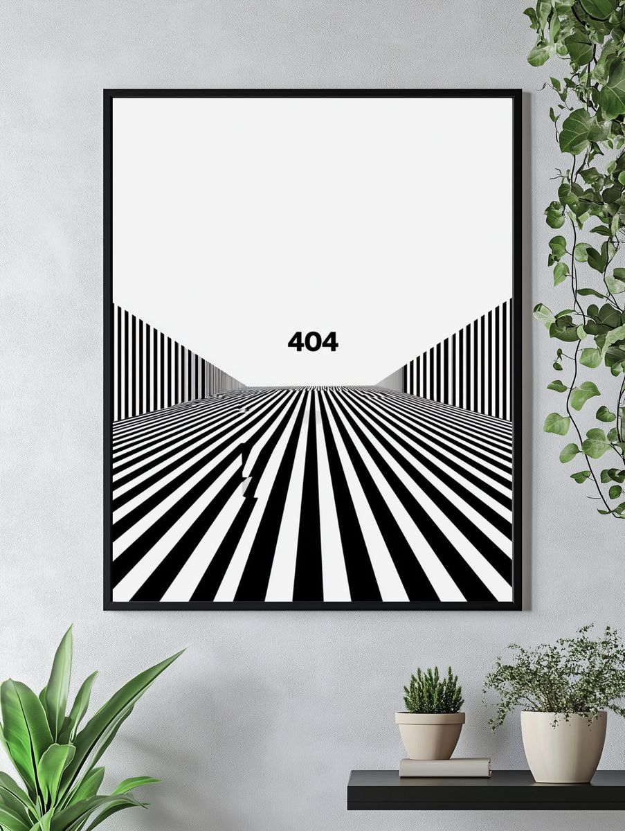 404 Optical Illusion Poster. — room view 4