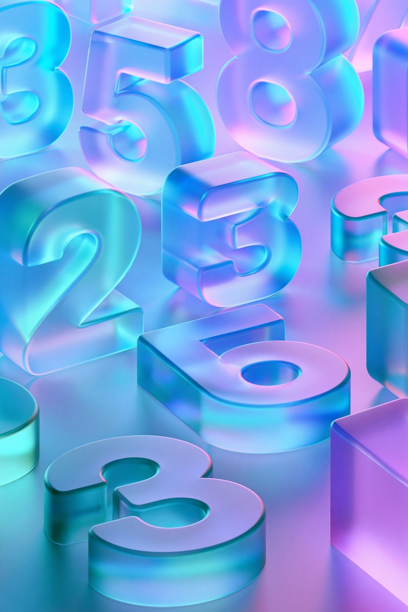 Neon 3D Numbers Typography Poster. poster — typography art