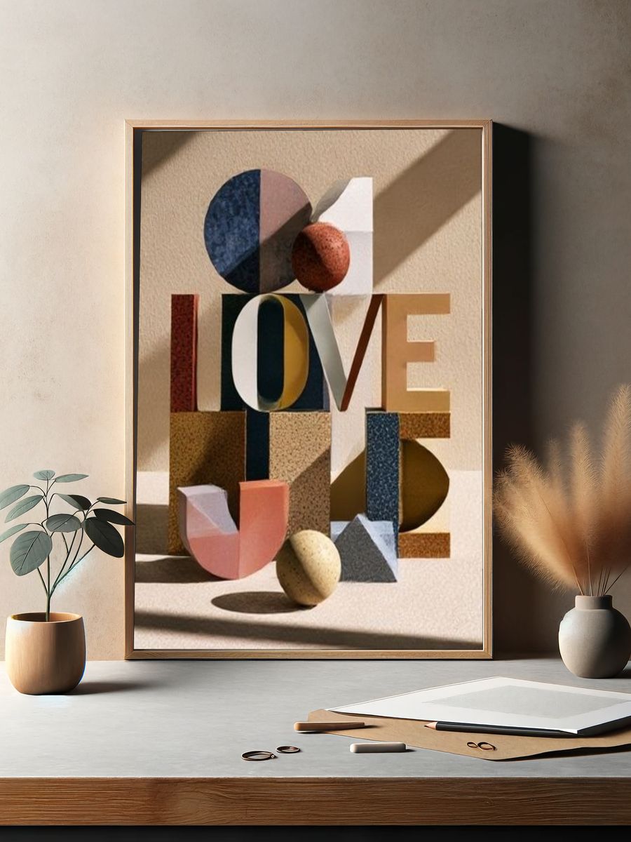 Love Letters Abstract Poster. — room view 2