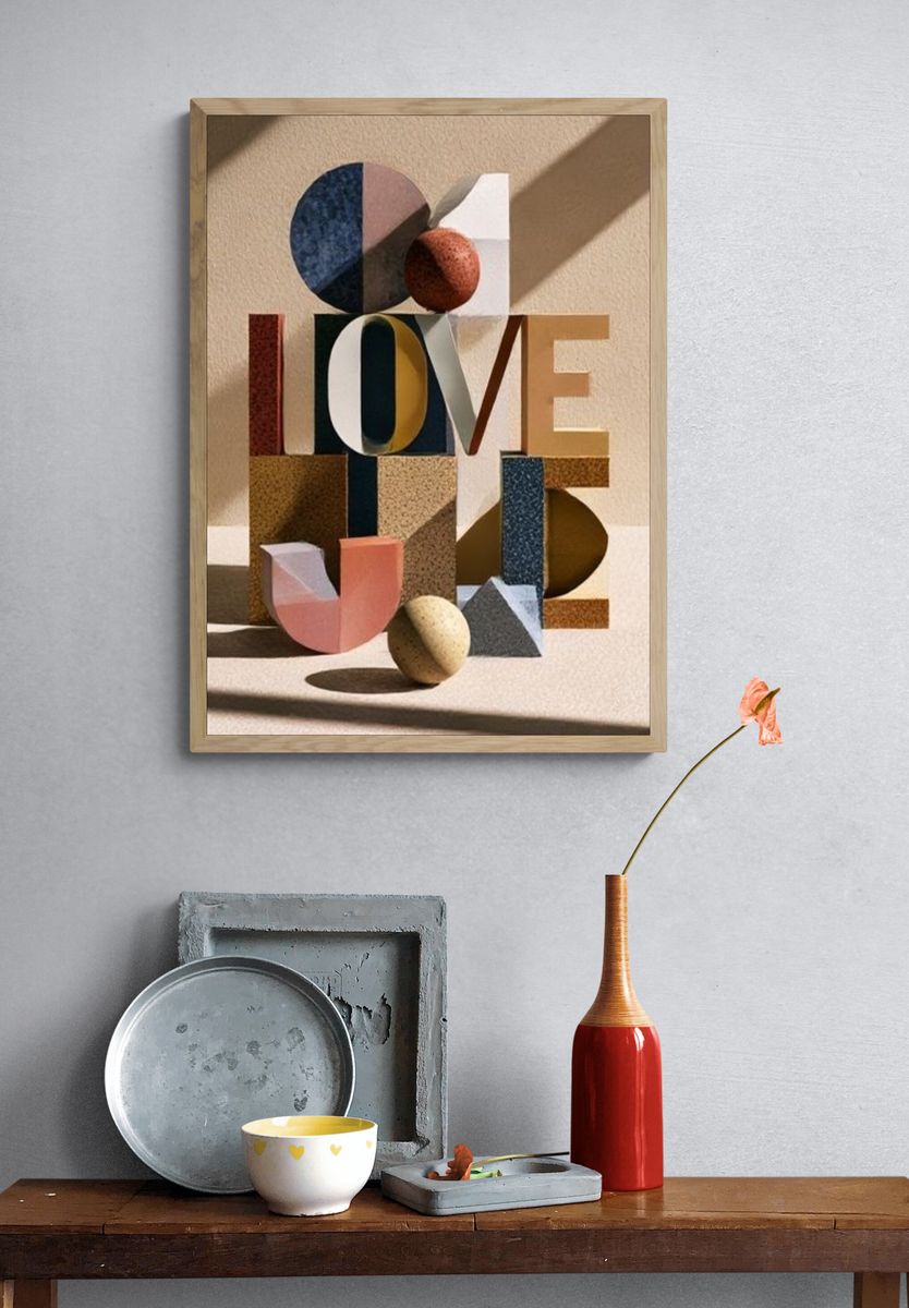 Love Letters Abstract Poster. — room view 3