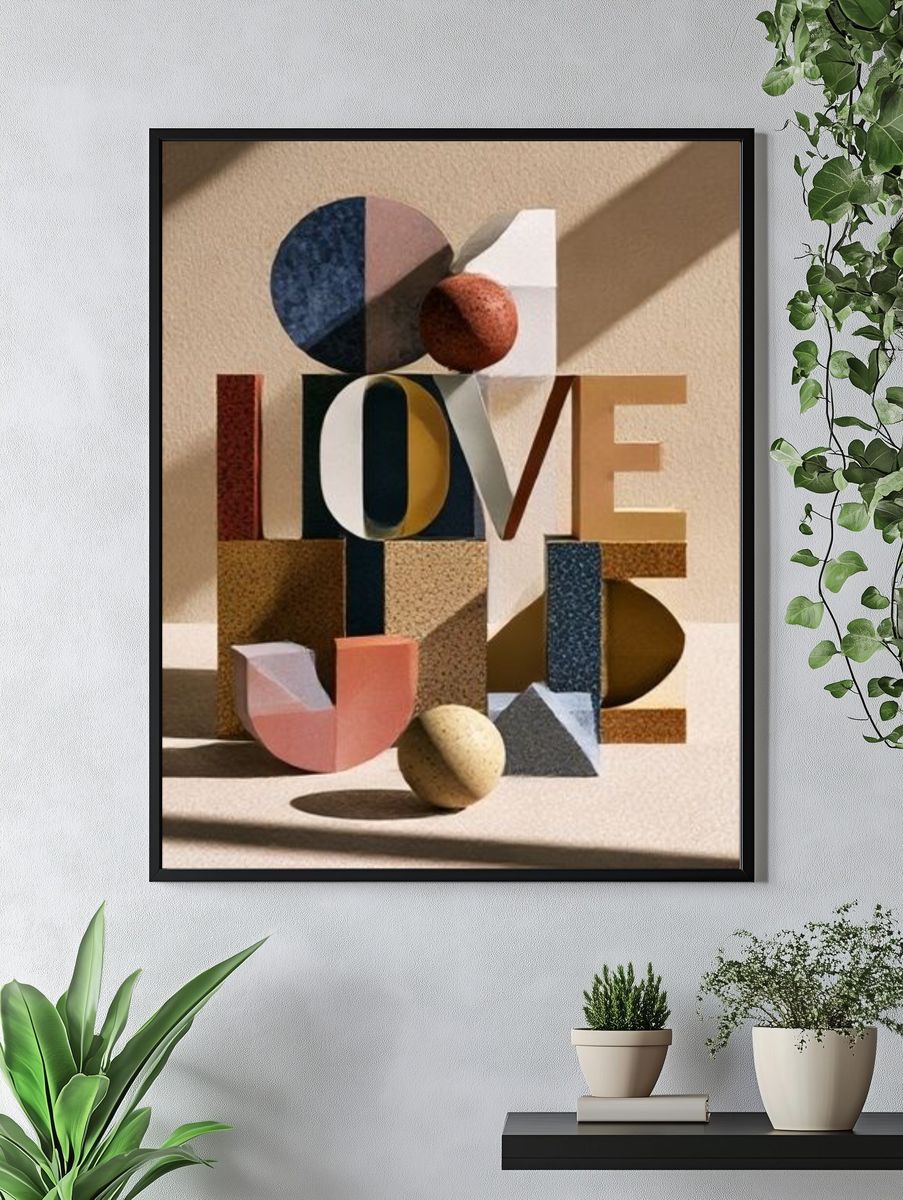 Love Letters Abstract Poster. — room view 4