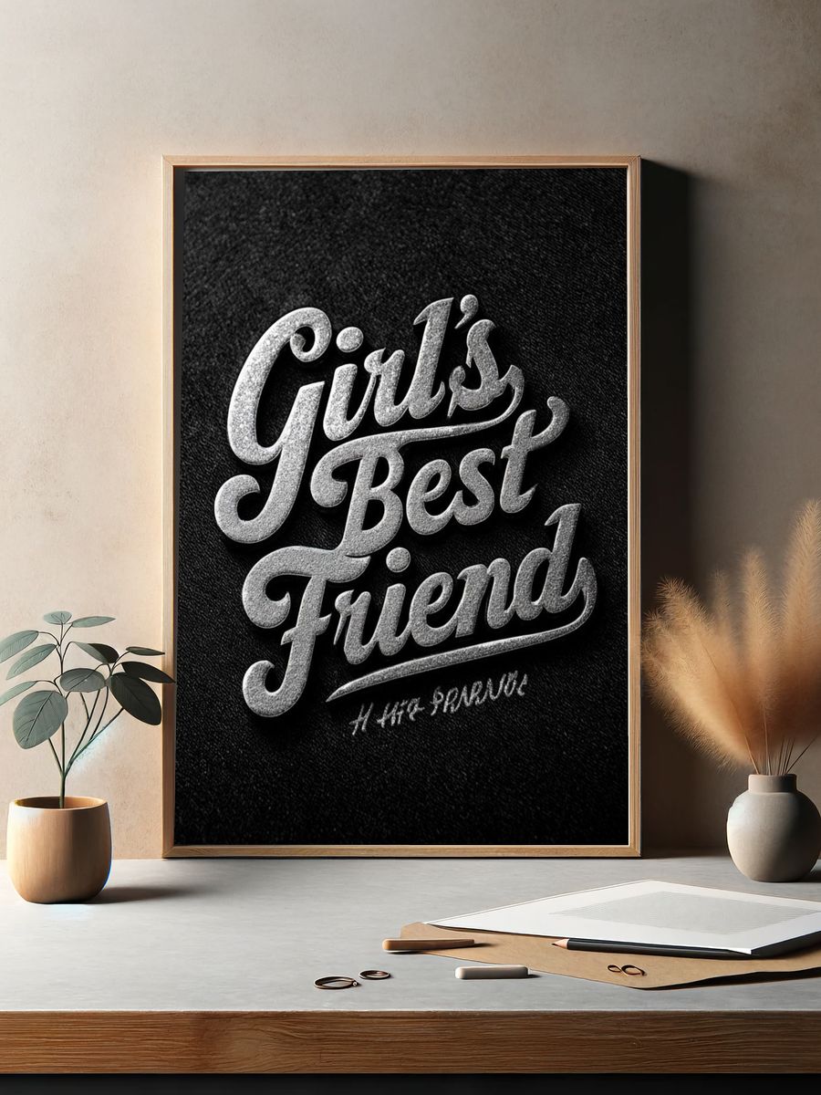 Girl's Best Friend Typography Poster. — room view 2