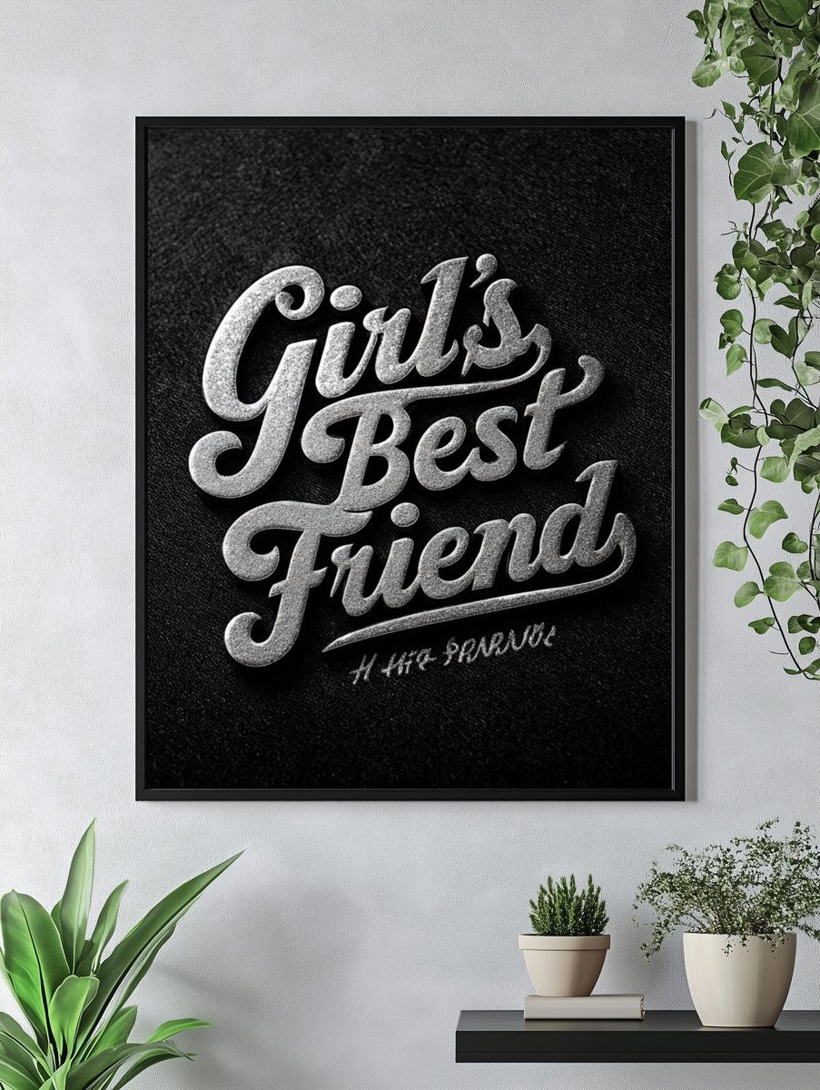 Girl's Best Friend Typography Poster. — room view 4