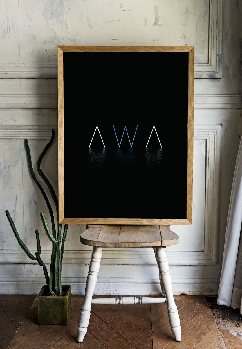 Minimal Neon AWA Poster. — room view 1