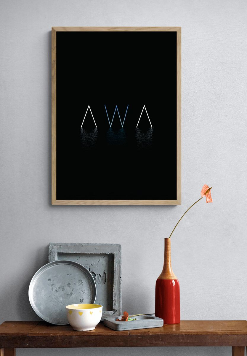 Minimal Neon AWA Poster. — room view 3