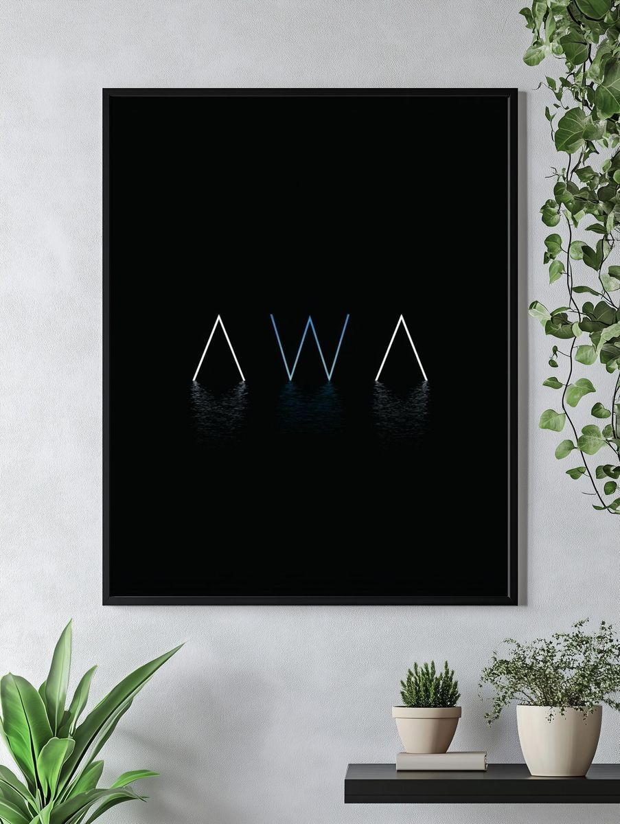 Minimal Neon AWA Poster. — room view 4