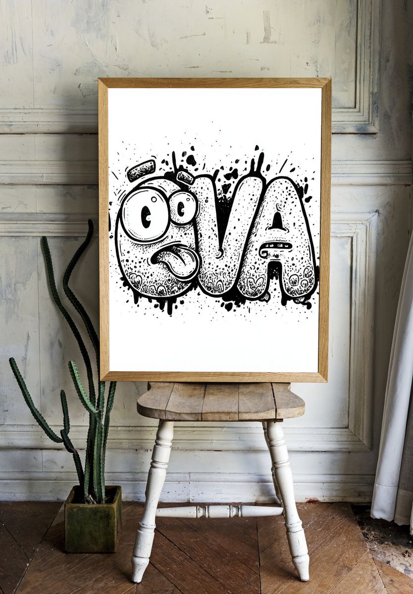 Ova Graffiti Typography Poster. room preview