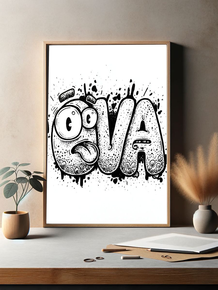 Ova Graffiti Typography Poster. — room view 2