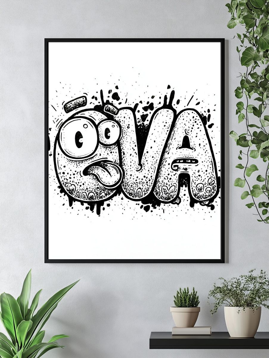 Ova Graffiti Typography Poster. — room view 4