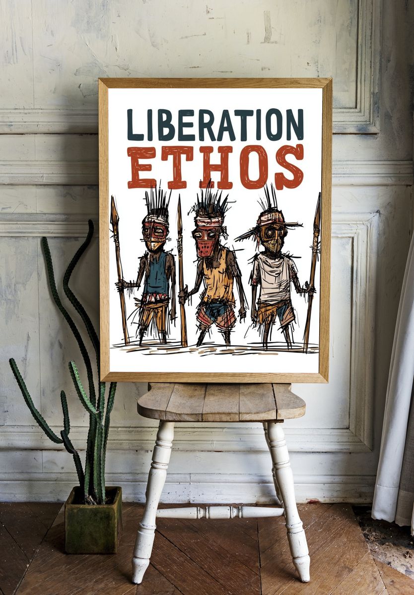 Liberation Ethos Typography Poster. room preview