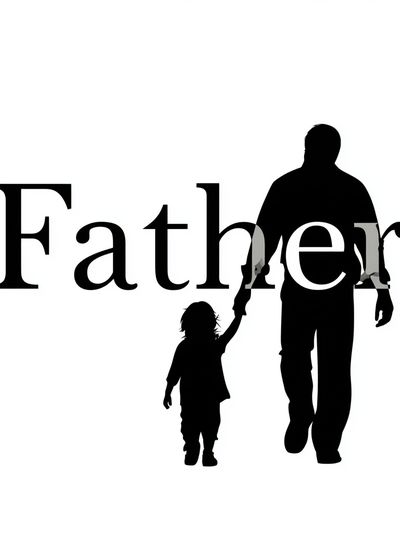 Father Silhouette Typography Poster.
