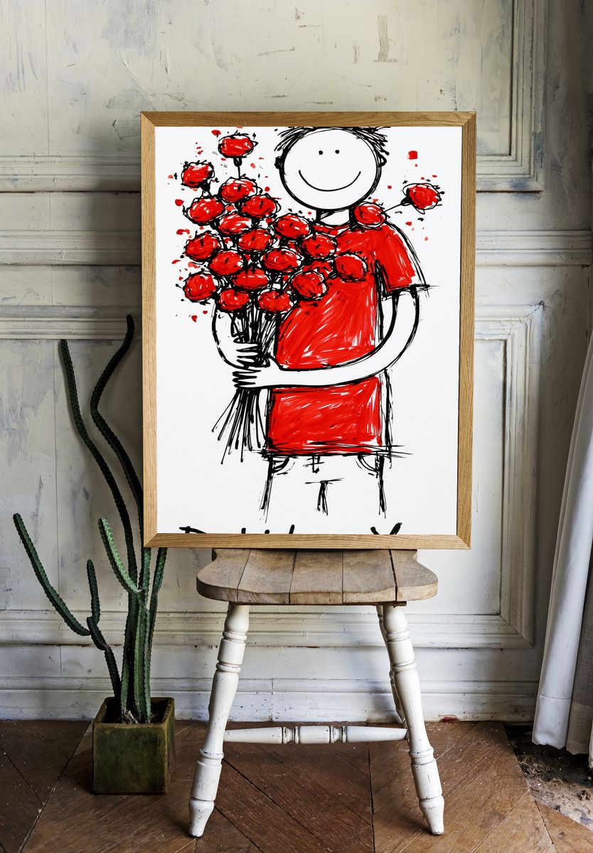 Dad I Love You Typography Print. room preview
