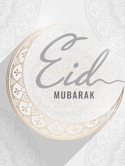 Eid Mubarak card crescent moon