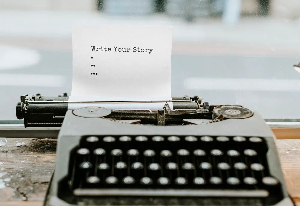 Retro typewriter piece paper.