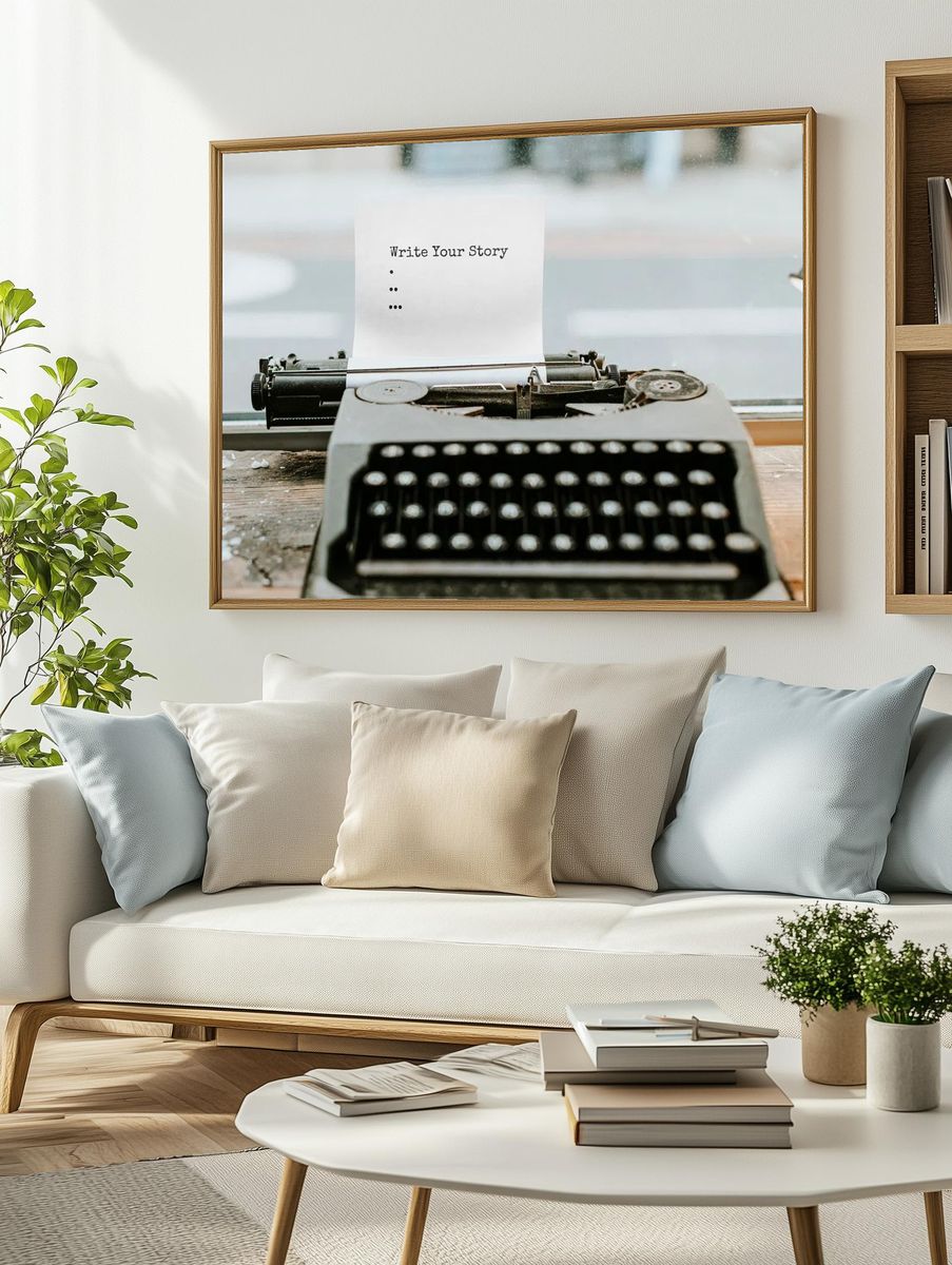 Retro typewriter piece paper. — room view 2