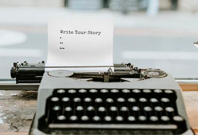 Retro typewriter piece paper.
