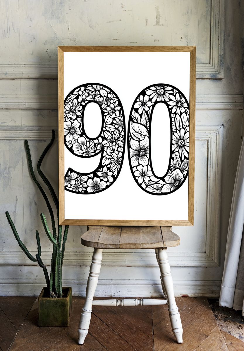 Floral 90 Poster. — room view 1