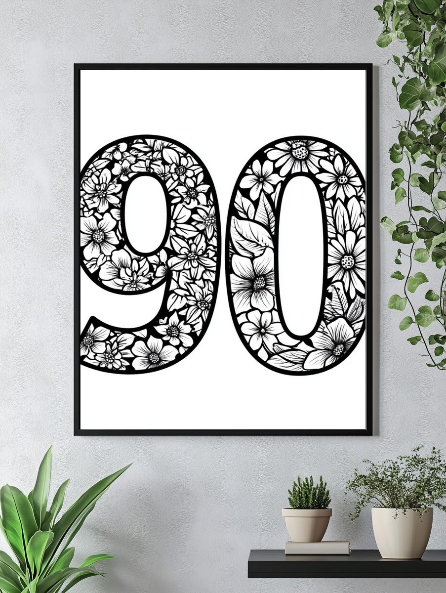 Floral 90 Poster. — room view 4