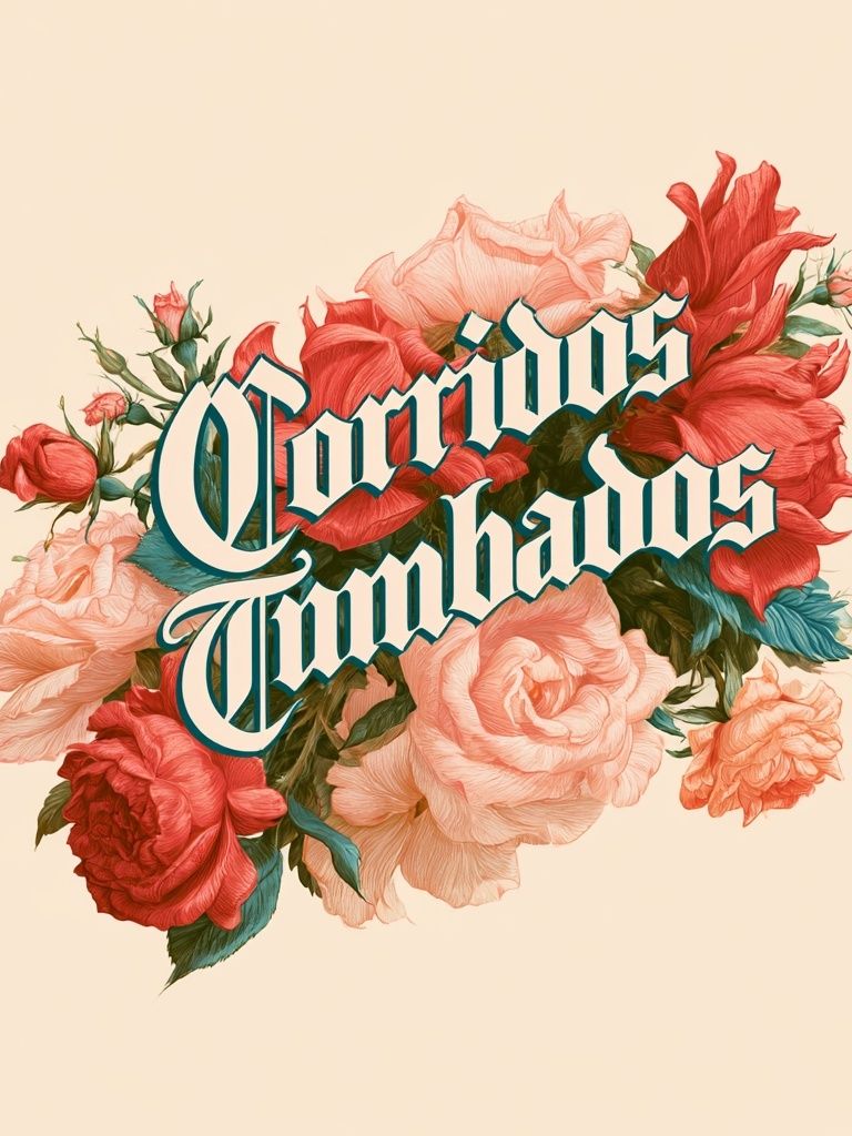 Floral Cornudos Typography Poster. poster detail