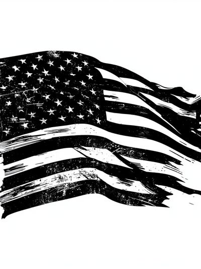 Distressed American Flag Typography Poster.