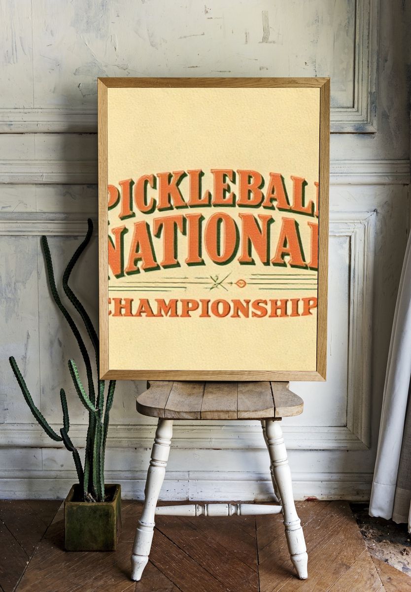 Pickleball National Championships Typography Poster. — room view 1