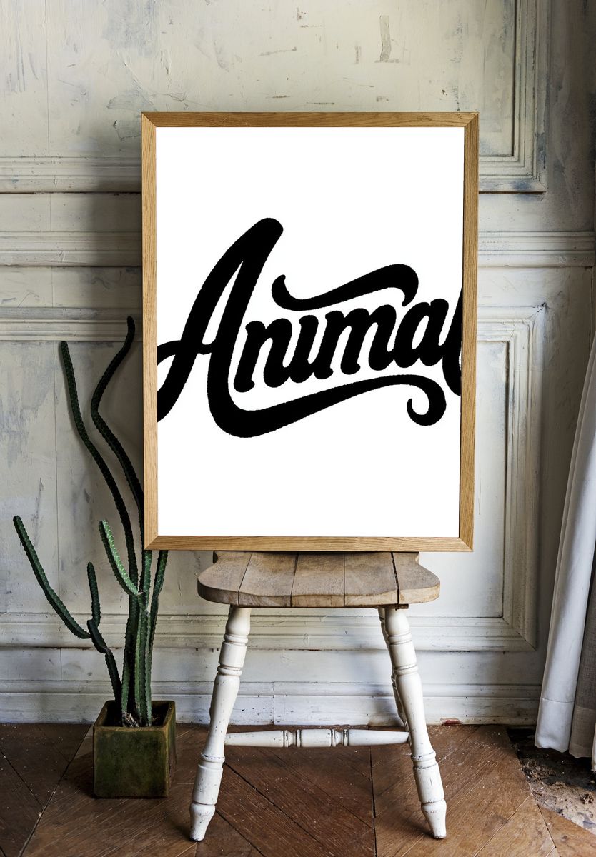 Animal Script Typography Poster. — room view 1