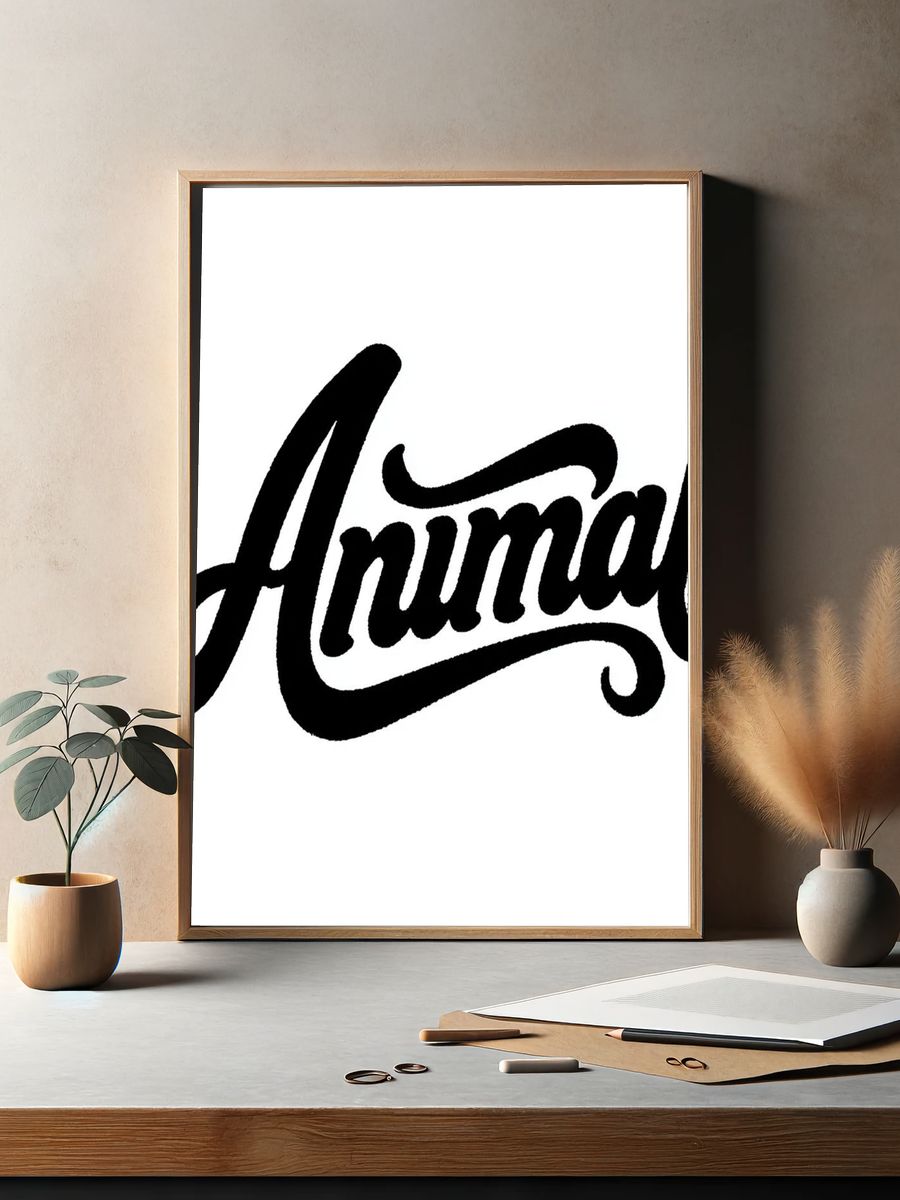 Animal Script Typography Poster. — room view 2