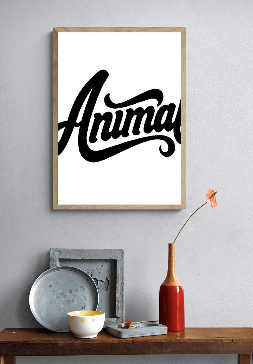 Animal Script Typography Poster. — room view 3