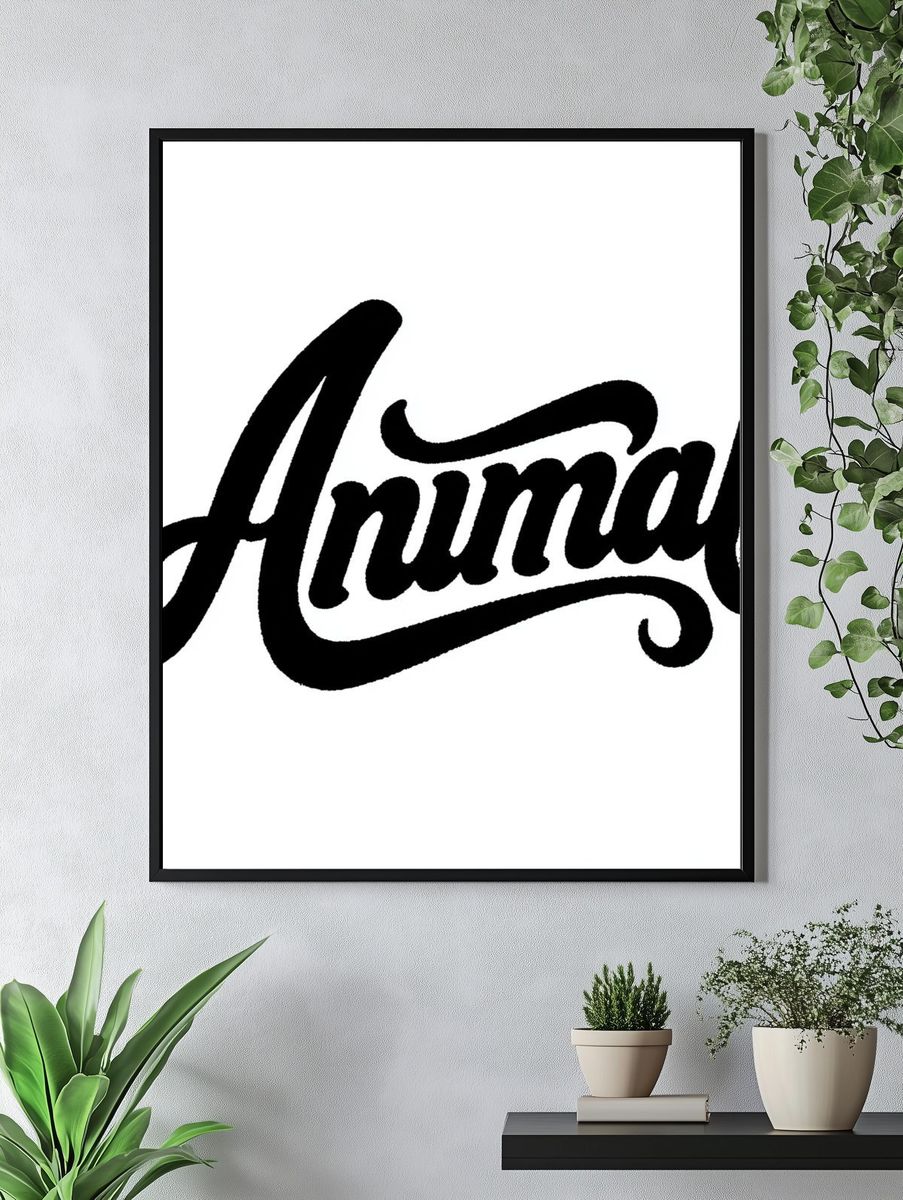 Animal Script Typography Poster. — room view 4