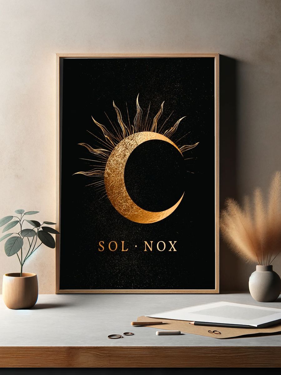 Sol Nox Celestial Typography Poster. — room view 2