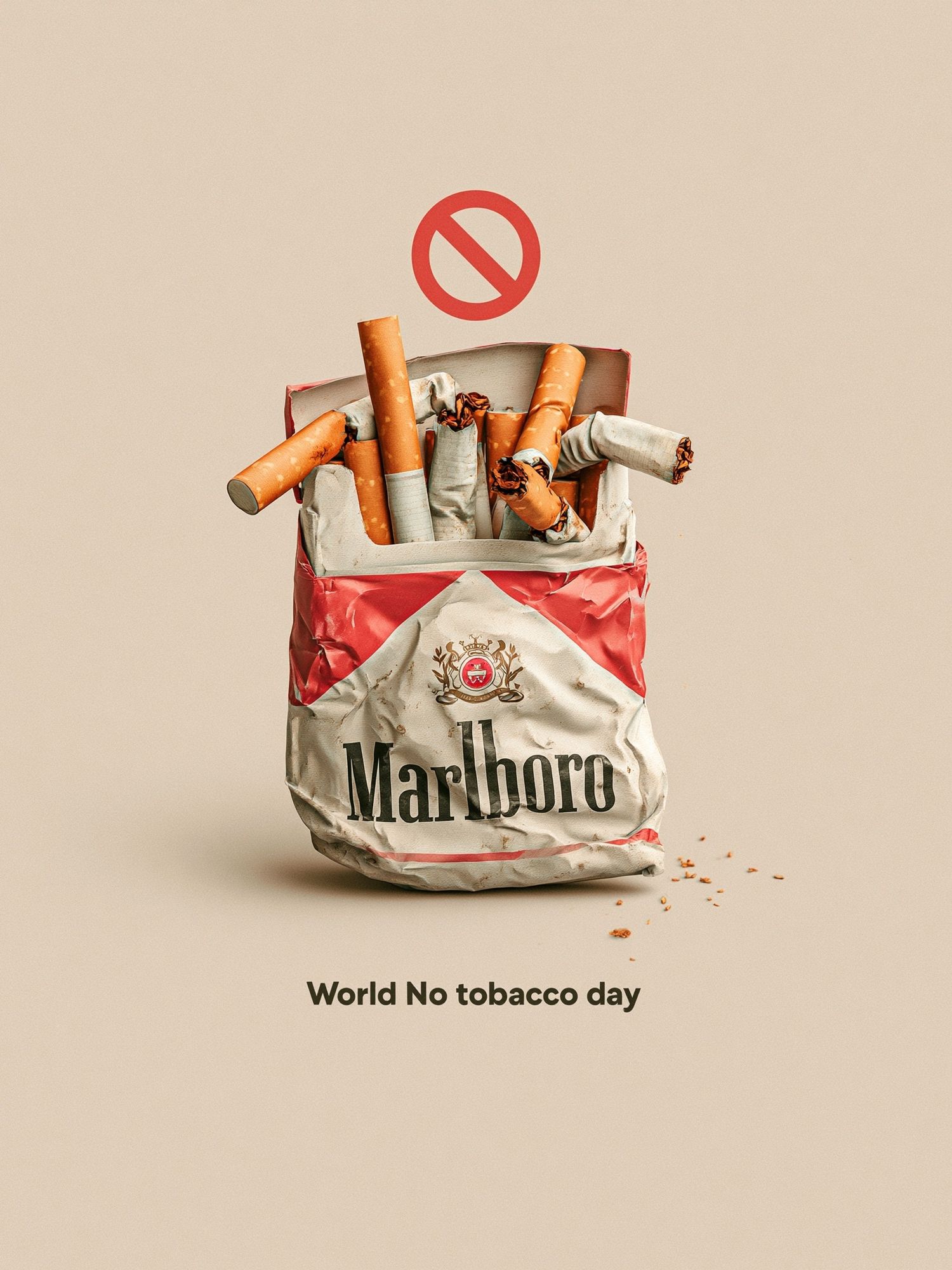 World No Tobacco Day Typography Poster. poster detail