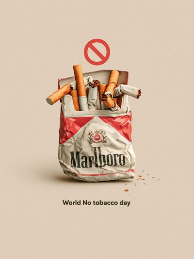 World No Tobacco Day Typography Poster. poster