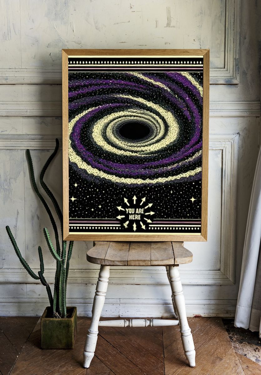 Cosmic Spiral Typography Poster. — room view 1