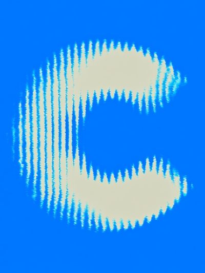 Blue C Glitch Abstract Poster. poster