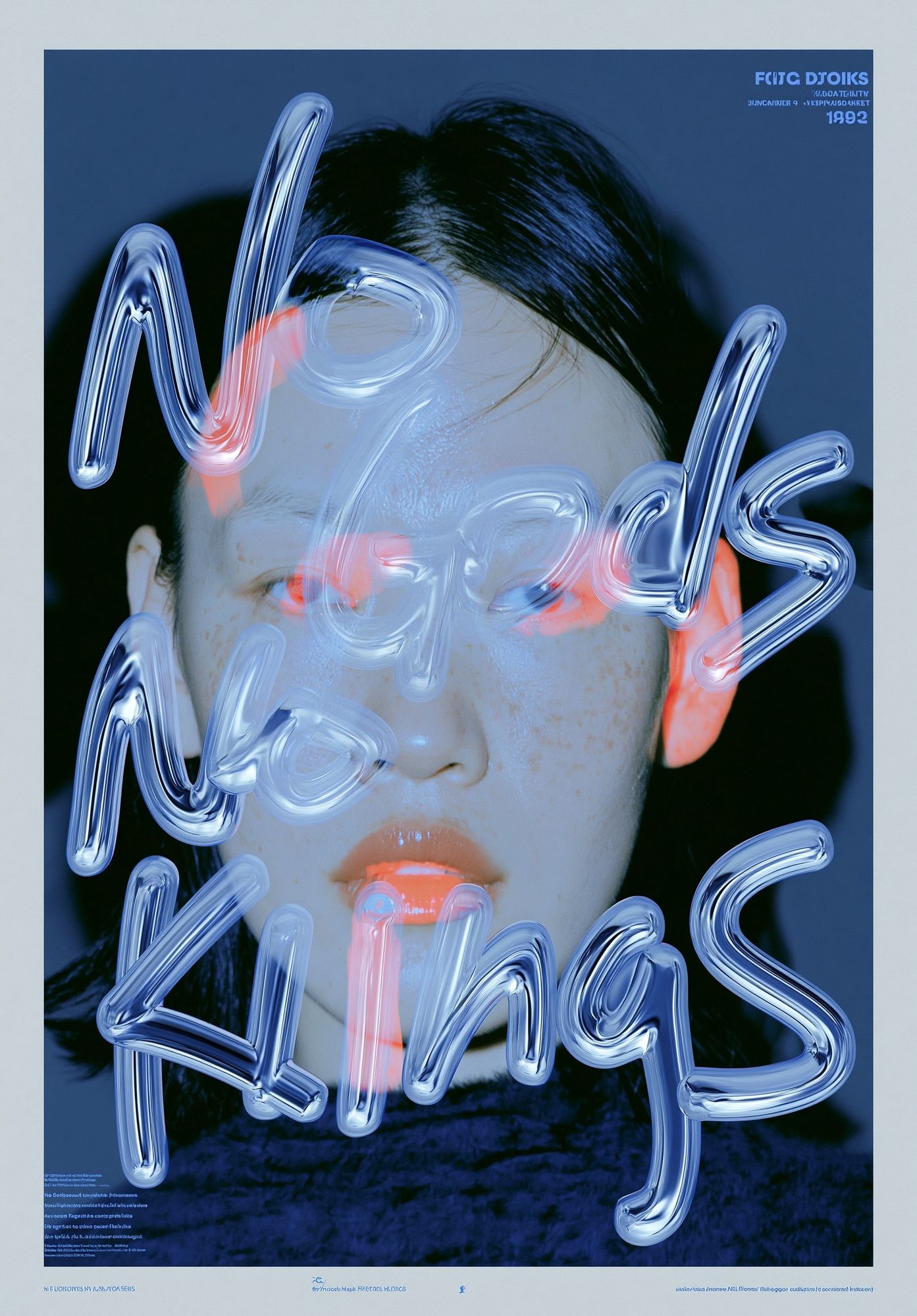 Neon Face Typography Poster. poster — typography art