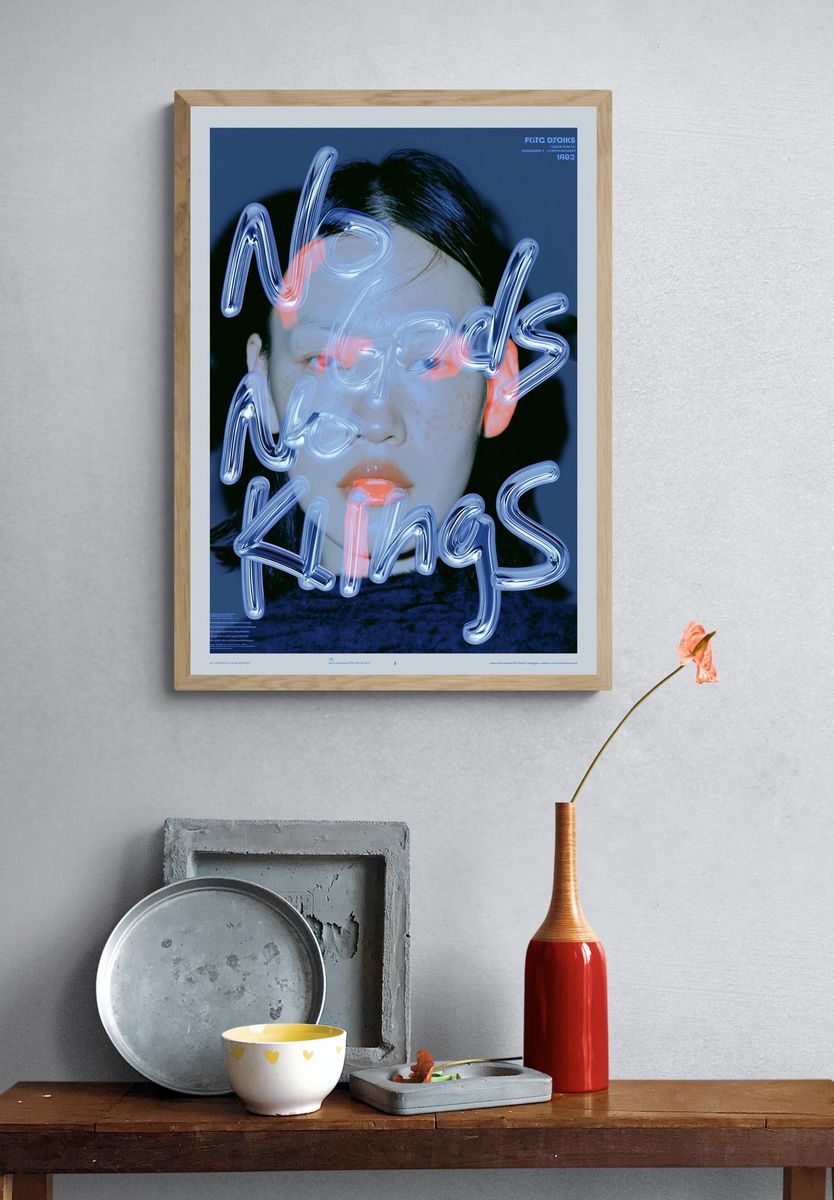 Neon Face Typography Poster. — room view 3