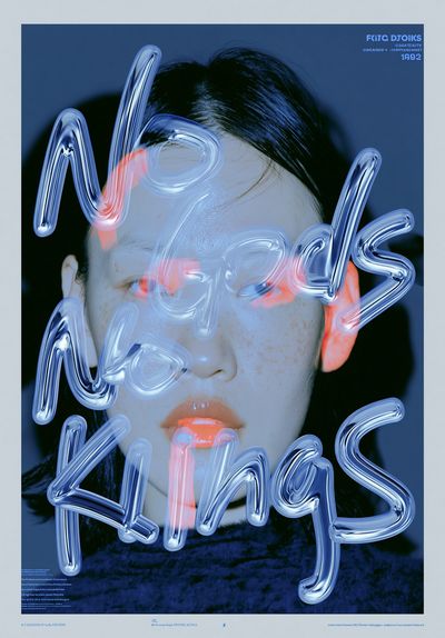 Neon Face Typography Poster.